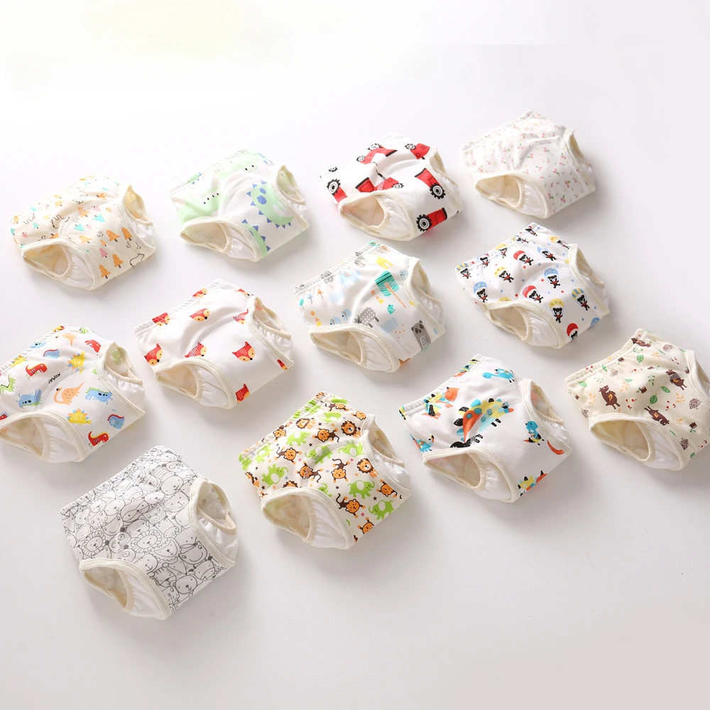 Pantalón de entrenamiento de algodón para bebé, pañal de gasa reutilizable, pañal de tela impermeable, pantalones de estudio para bebé, pañales lavables