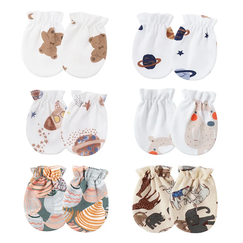 Guantes de algodón para bebé recién nacido con dibujos animados - imagen 3