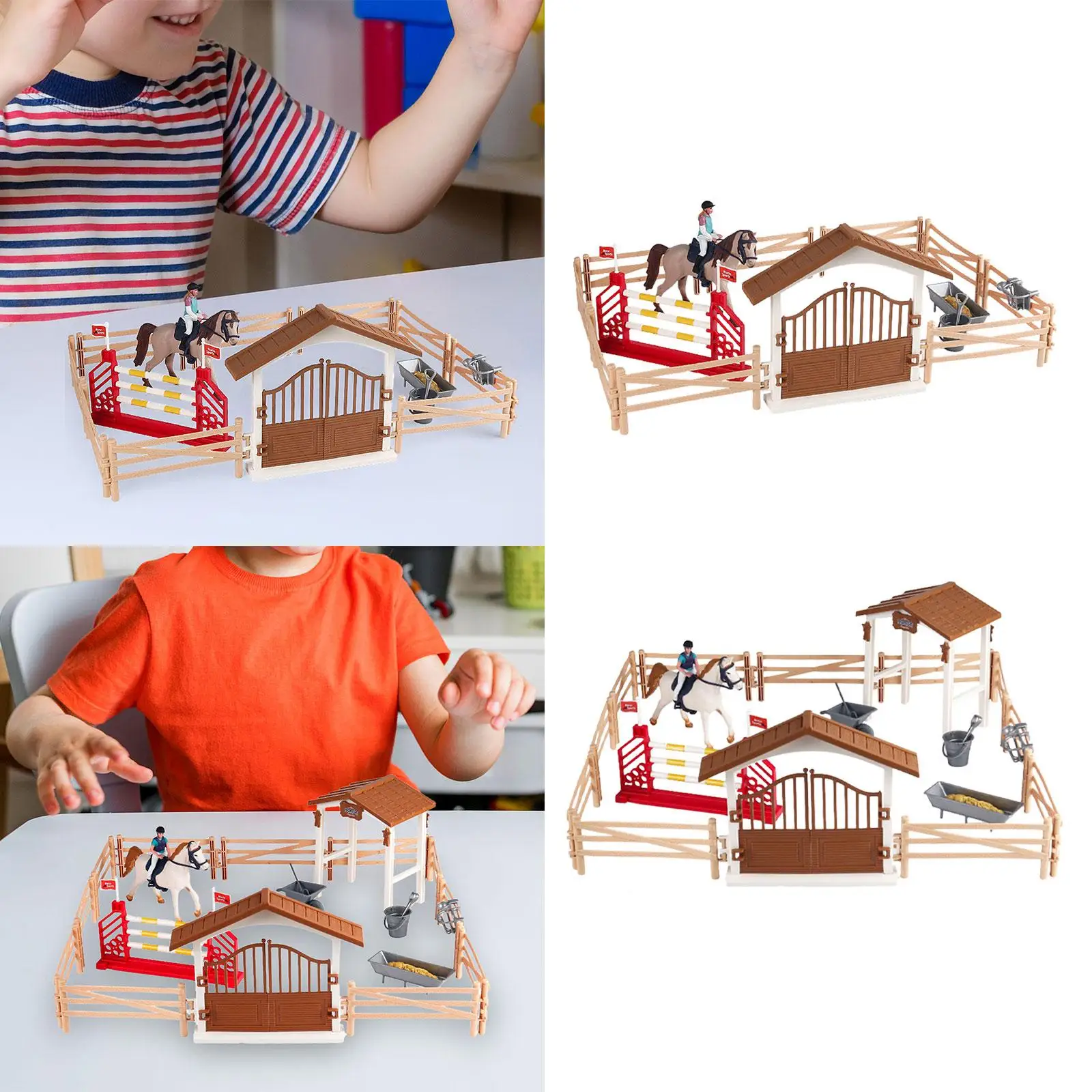 Horse and Horseman Playset Farm Animal Toys Set Equestrian Toy Set for Boys Girls Baby Ages 3 4 5 6 7 8 Years Old Birthday Gifts