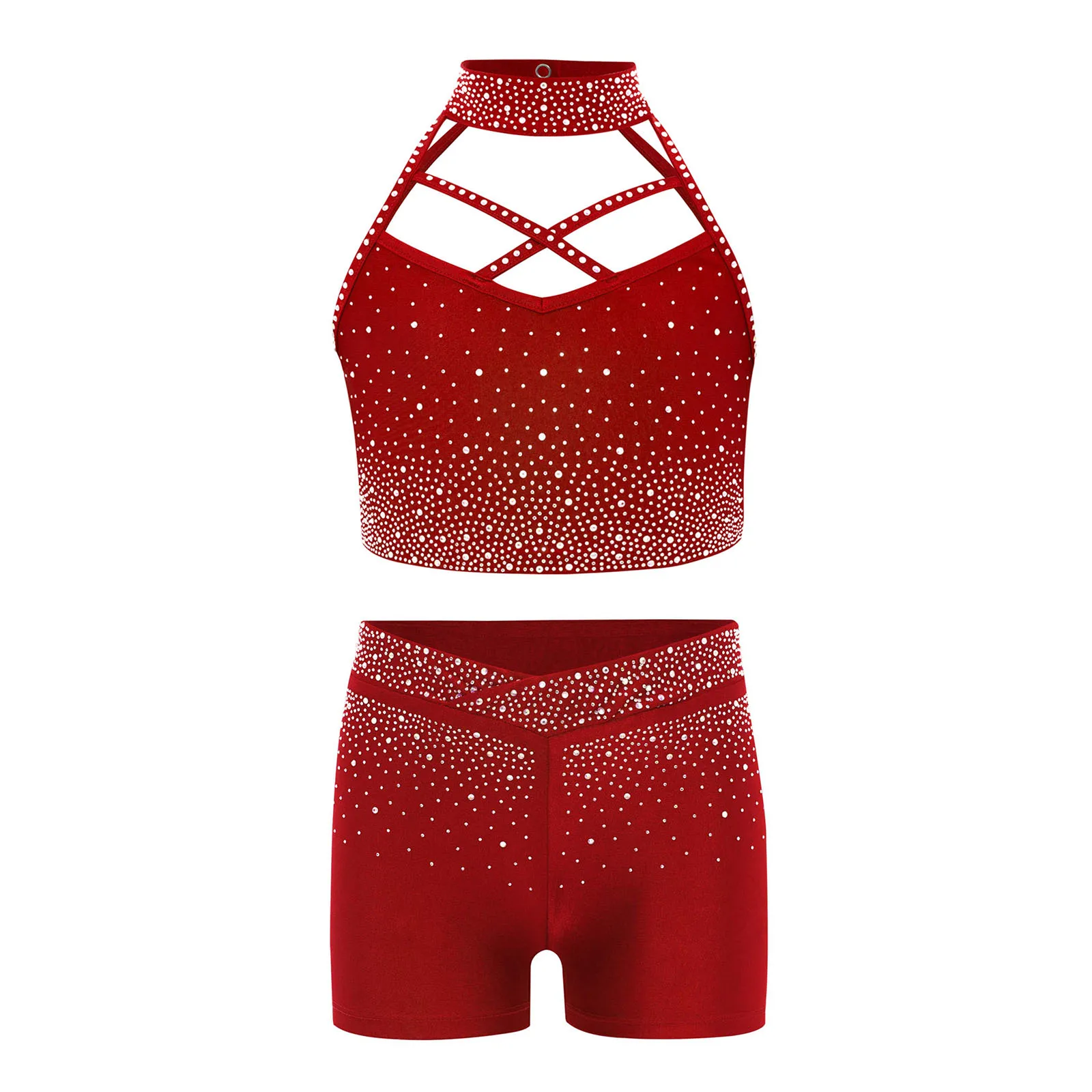 Traje de gimnasia y ballet para niña con top y short - imagen 2