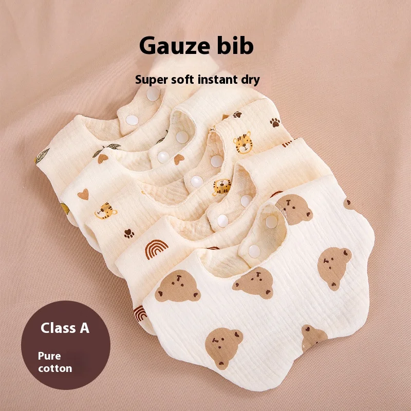 Baberos de gasa de algodón para alimentación de bebé, petalo suave de verano, toalla babeante estampada para bebé, paño para eructar para bebé recién nacido, 1 Uds. - imagen 2