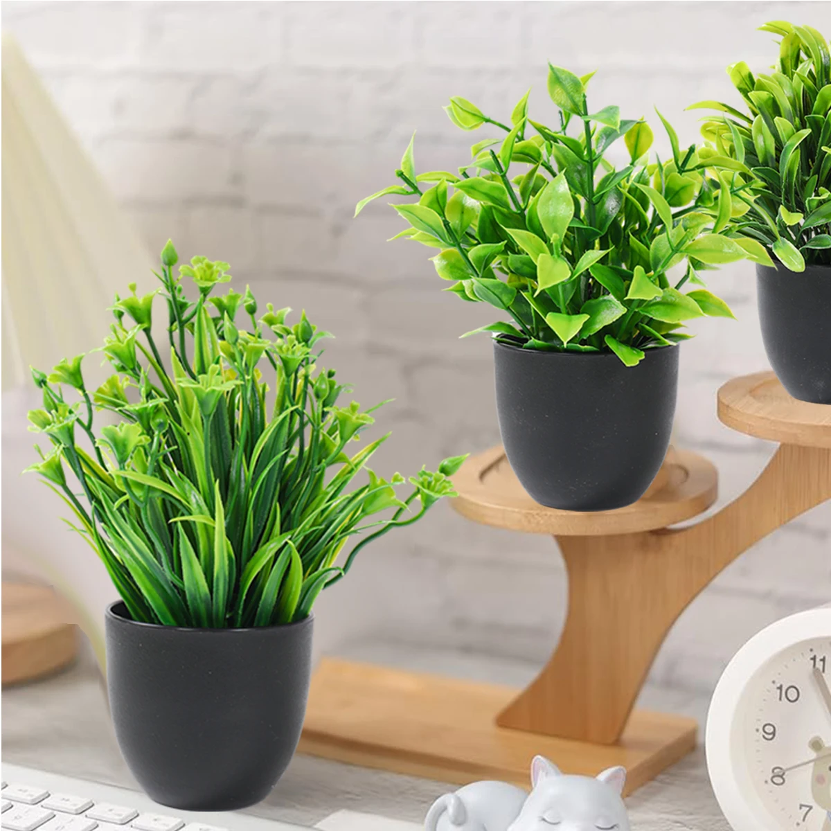 Planta falsa verde Artificial, flor de eucalipto, planta en maceta para interior, exterior, hogar, dormitorio, jardín, decoración, suministros para fiestas, 4 Uds. - imagen 5