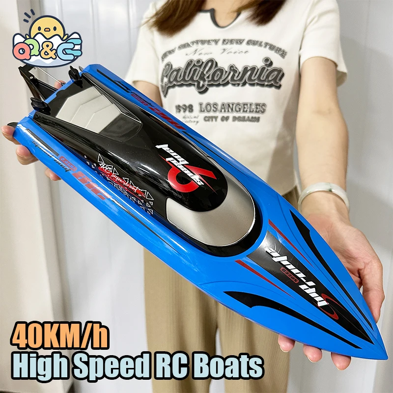 Barco RC de alta velocidad, 40 Km/h, 2,4G, barcos de Control remoto a prueba de agua, lanchas rápidas, Control remoto, juguetes al aire libre para niños, regalos para adultos