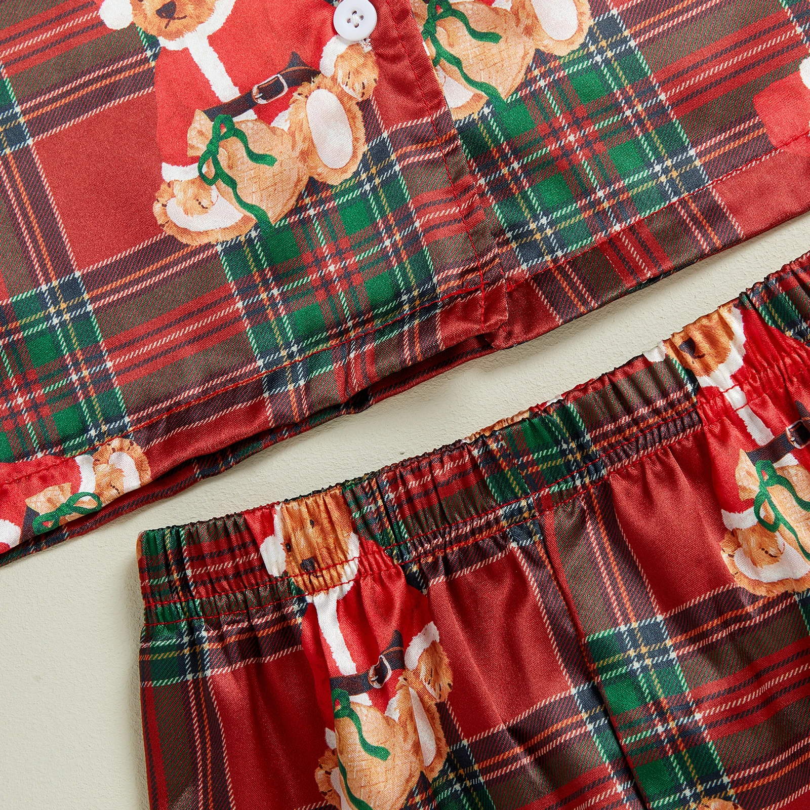 SUNSIOM Pijamas navideñas niño – Conjunto algodón con estampado oso - imagen 5