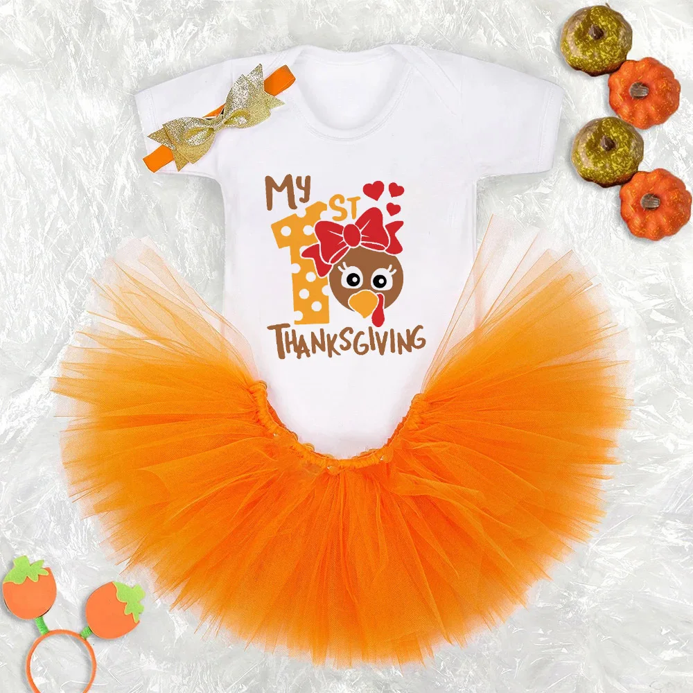 Body con estampado de My 1st Thanksgiving para bebé, conjunto de vestido para fiesta de Acción de Gracias, vestidos para niñas, tutú para pastel, atuendo para bebé, ropa de bautismo infantil