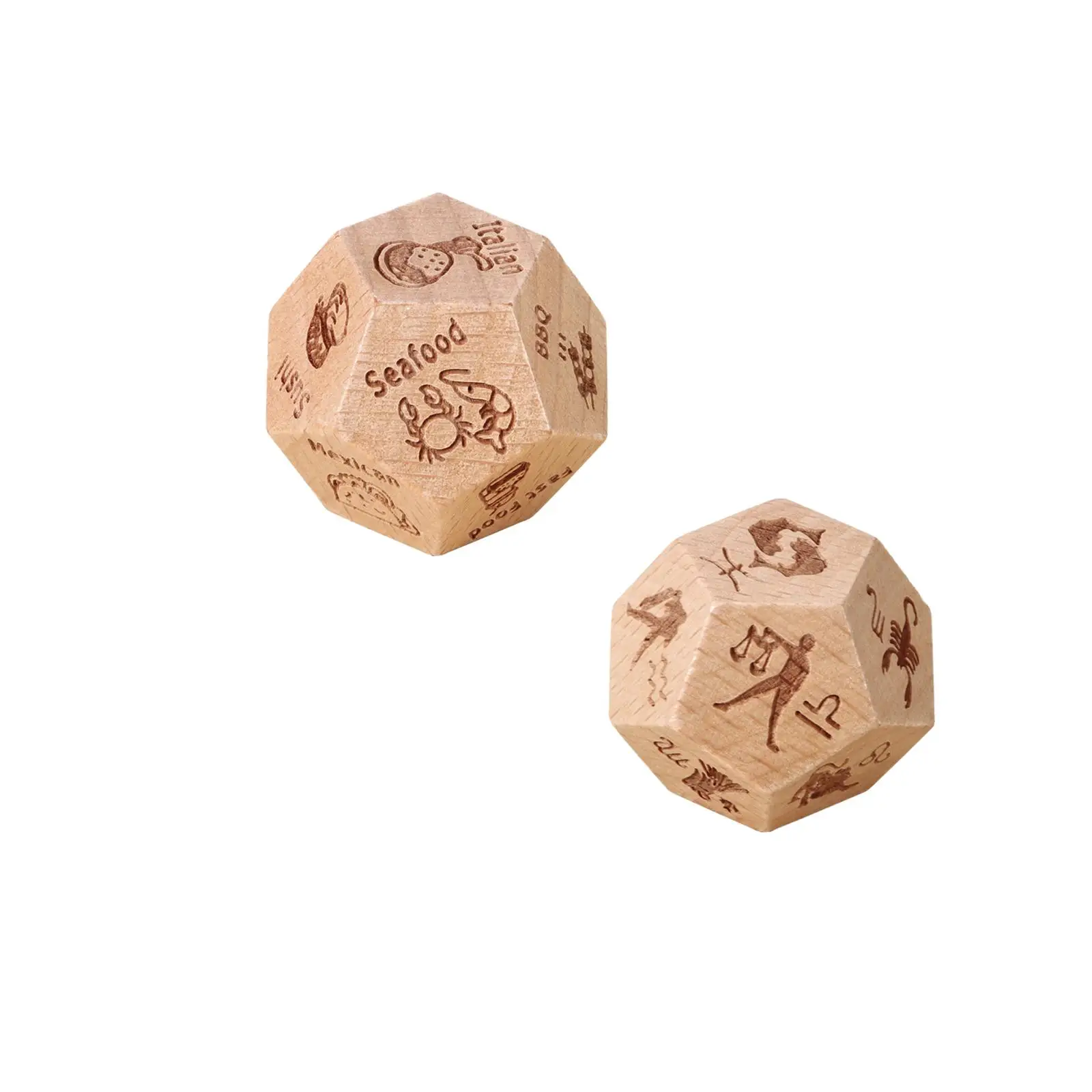 D12 Polyhedral Dice Party Supplies Game Dices Multifaceted Card Date Night Dice Wood for Party Game Role Playing Game Board Game
