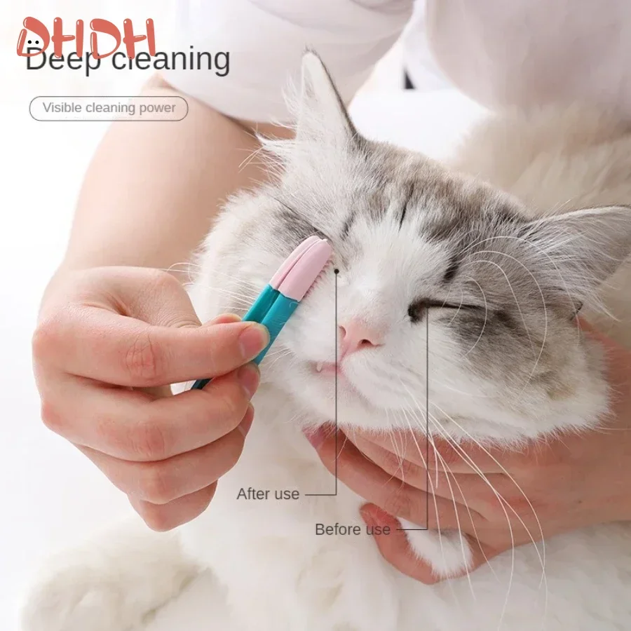 Herramientas de aseo para mascotas, peine de Ojos de gato, eliminador de manchas de desgarro, cepillo de limpieza para productos para perros y gatos pequeños, Clip limpiador, suministros para mascotas - imagen 2