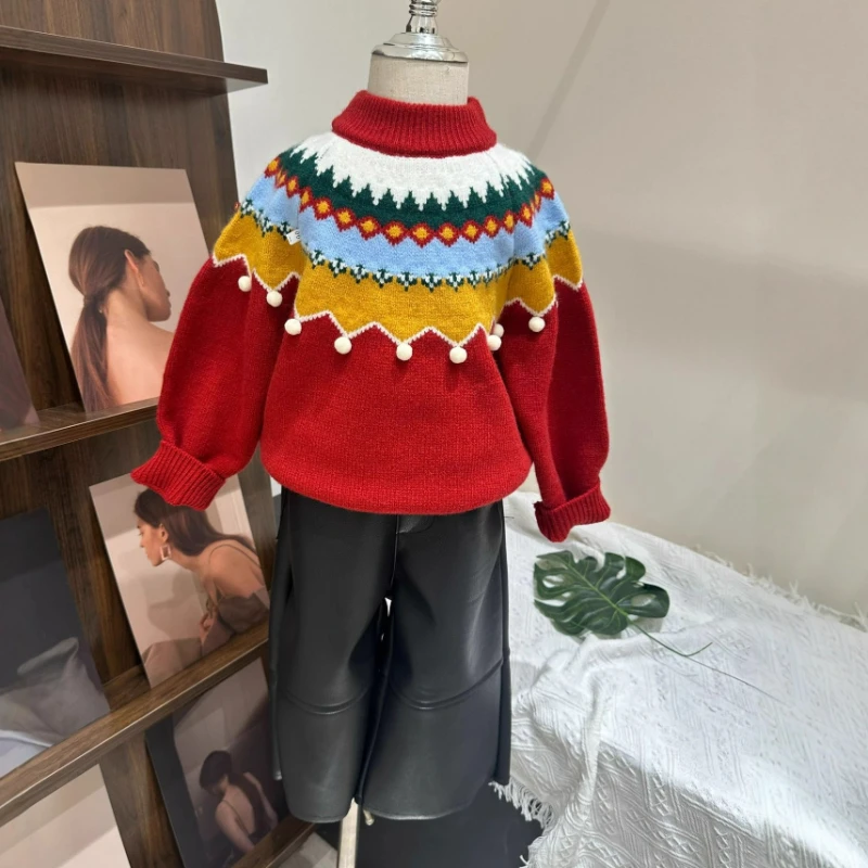 Pull chaud en tricot du zodiaque pour enfants, garçons et filles, automne et hiver, nouveau Style National, pour les salutations du nouvel an, 2025