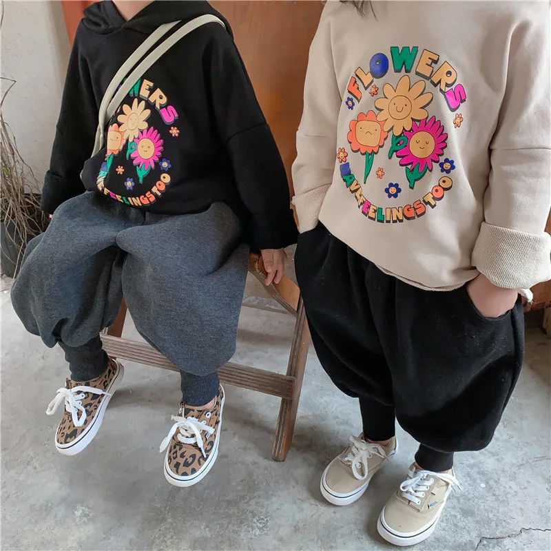 MILANCEL Pantalones deportivos para niños de 1 a 7 años, pantalones de chándal sueltos de Color sólido, pantalones tipo farol para niñas, pantalones casuales para niños, pantalones para correr - imagen 3