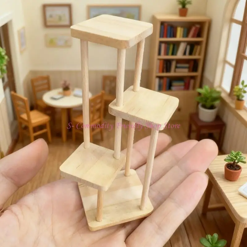 85AE – présentoir fleurs à plusieurs niveaux, pour plantes miniatures, décoration scène maison poupée - imagen 3