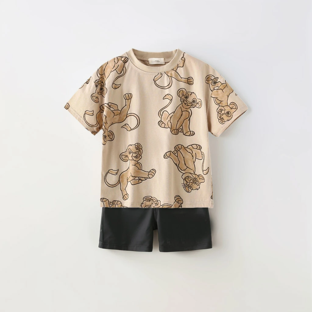 Camiseta roja + trajes cortos para niños, camisetas de moda para niños, pantalones cortos sueltos, camisetas con estampado de coche pequeño de dibujos animados, pantalones cortos sueltos, conjunto de 2 piezas para niños pequeños - imagen 3