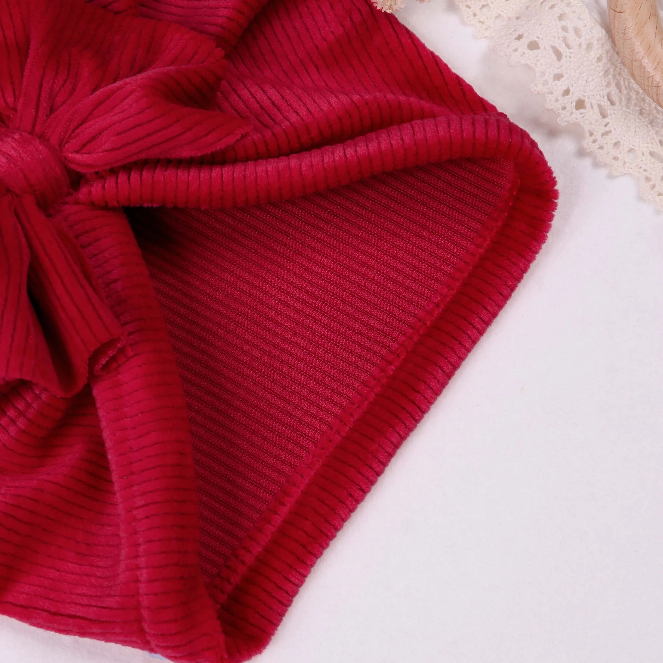 Gorro y diadema de pana para bebé niña – Complementos invierno - imagen 5