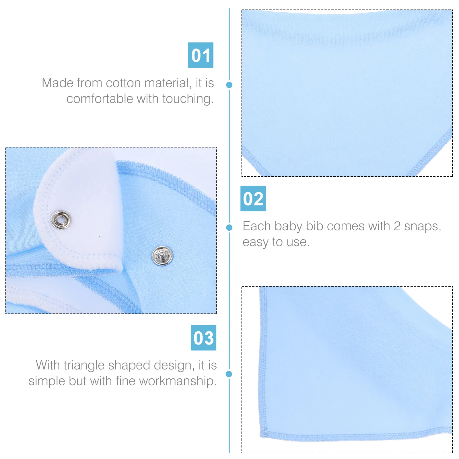 Baberos Bandana para bebé, Baberos absorbentes triangulares para baba, suaves para recién nacidos, regalo para Baby Shower, toalla para Saliva, 6 uds. - imagen 5