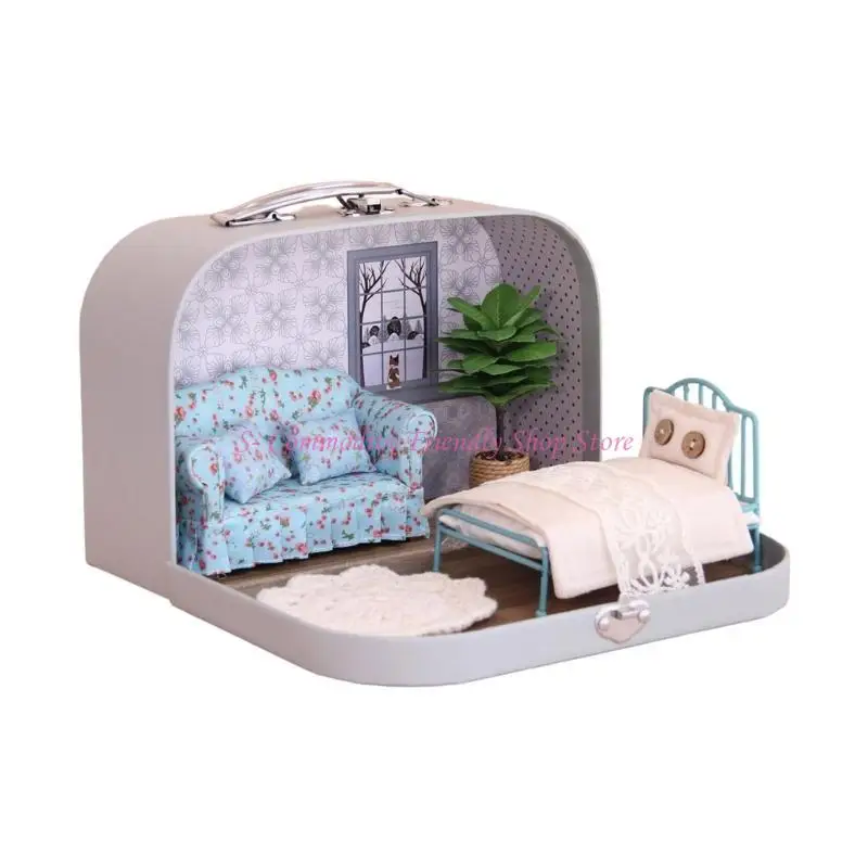 85AE Educational Girls Dedoming Travel Muebles Muebles Estructura metal metal Babata compacta Sorpresa cumpleaños - imagen 5