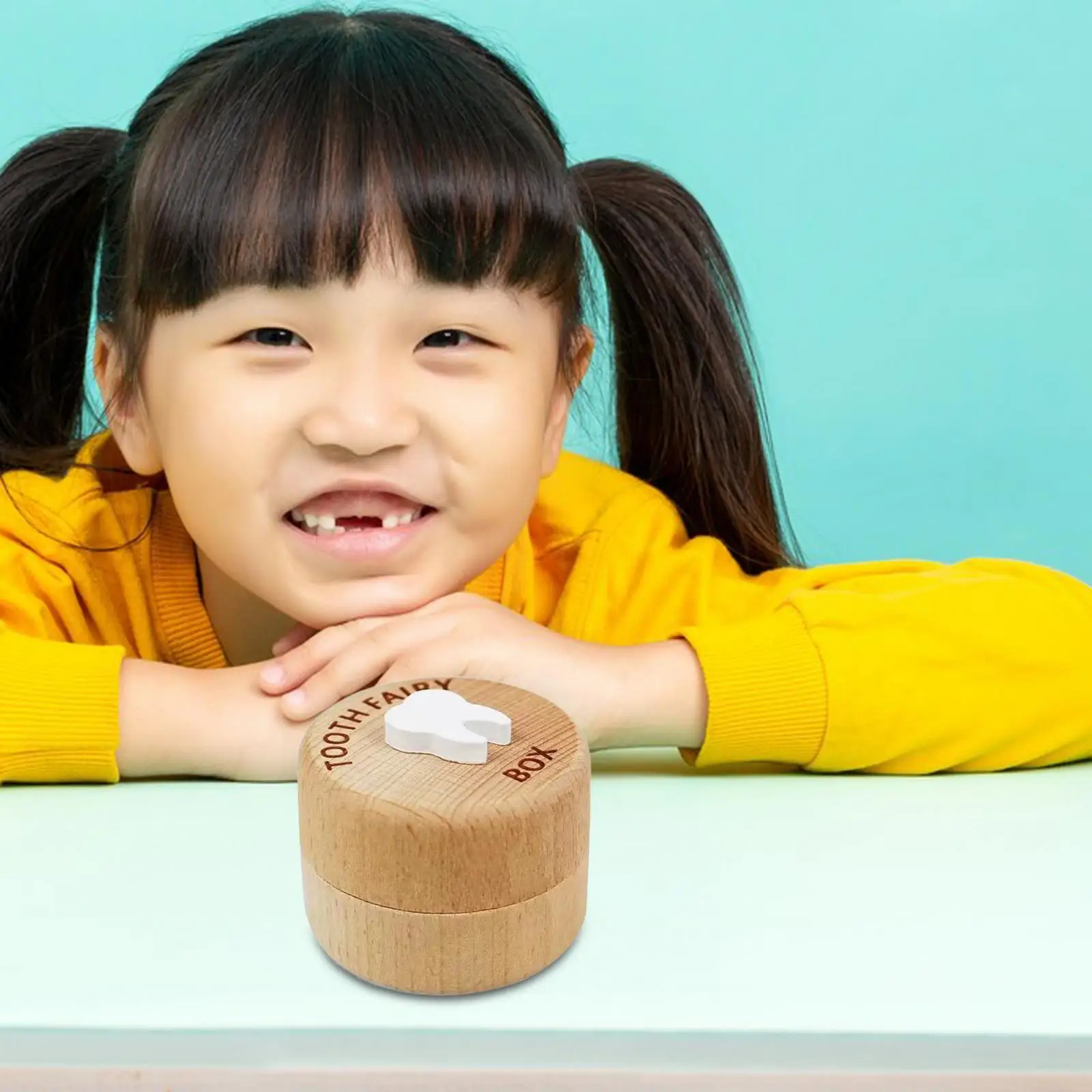 Caja de Hada de los dientes de bebé personalizada, organizador de recuerdos de madera, contenedor circular para regalo de dientes perdidos - imagen 3