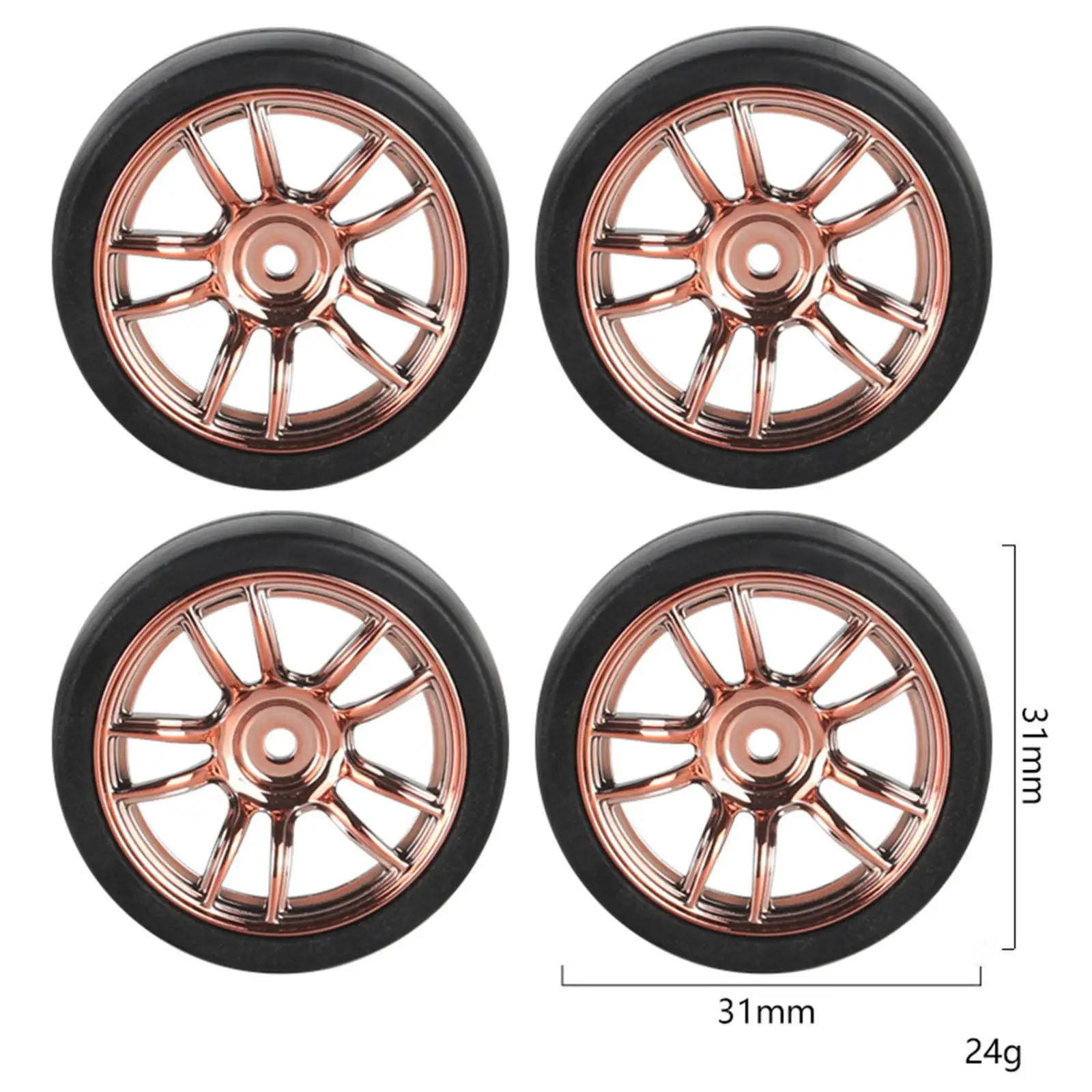 4Pcs RC Drift Tyre Wheel Rim and Tires Set Rally Drift Tyres for 1:18 RC Electric Drift Car Accessories Spare Parts Repalces