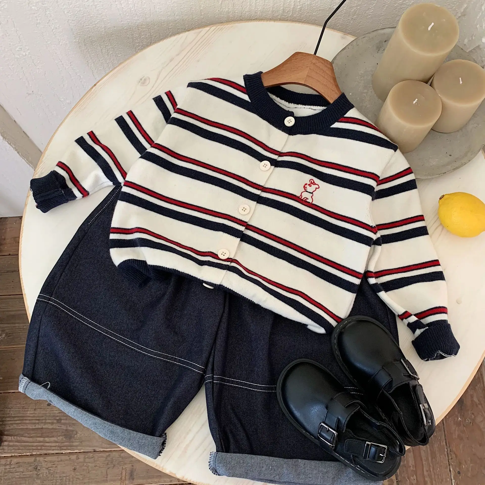 Cárdigan de rayas para niño – Jersey suave de manga larga - imagen 4