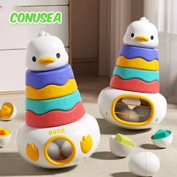 Juguete Montessori bebé 0-12 meses vaso pato apilable clasificador