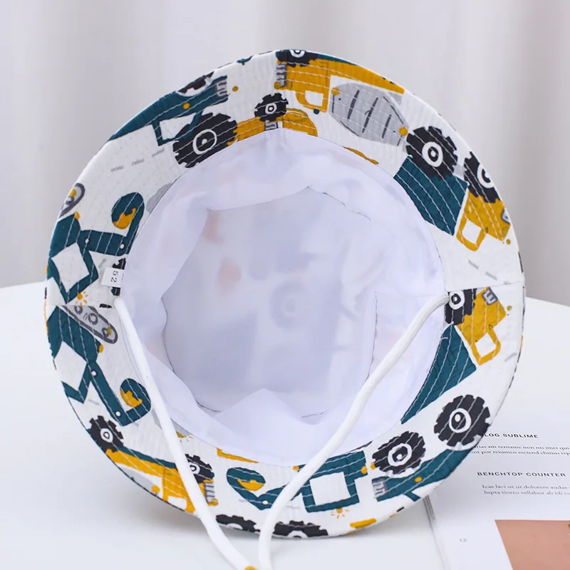 Sombreros de cubo ligeros y transpirables para niños, protección solar para bebés con cuerda a prueba de viento, gorras de verano al aire libre Unisex para niños - imagen 3