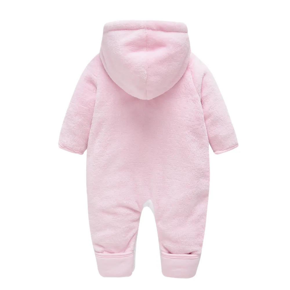 Pelele de invierno para niña con capucha de algodón grueso - imagen 3