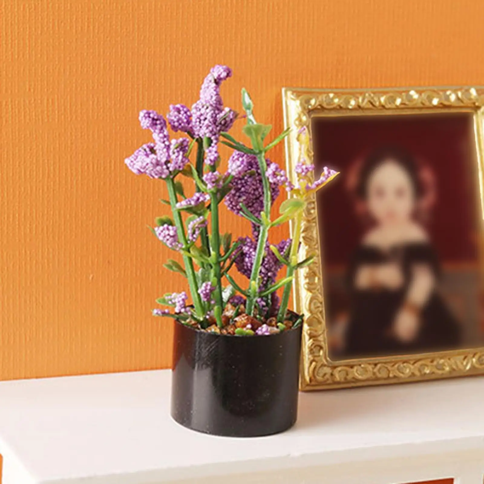 2x1/12 Miniature Potted Miniature Scene Model for Garden Bedroom Entrance Hall