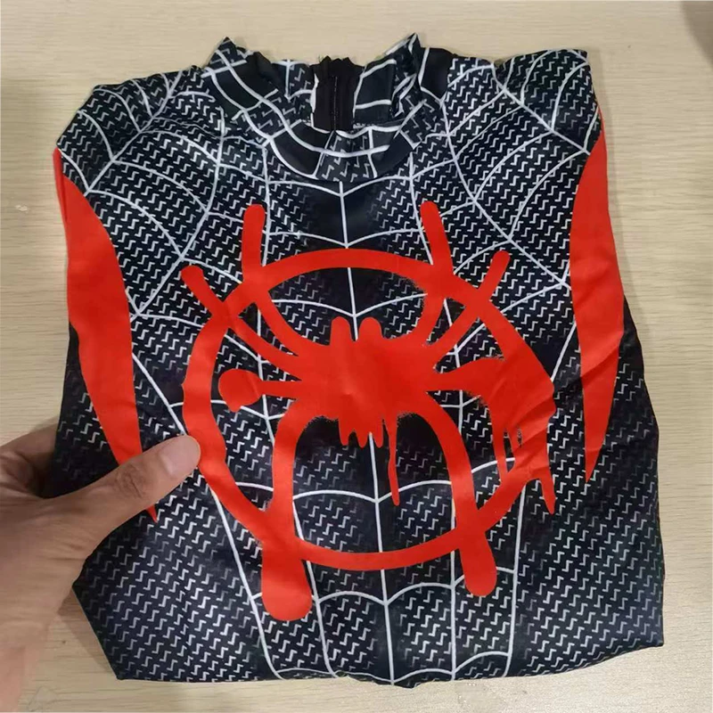 Disfraz de Spiderman para niños y adultos, traje de superhéroe de Anime, Miles Morales, para Halloween, Zentai - imagen 3