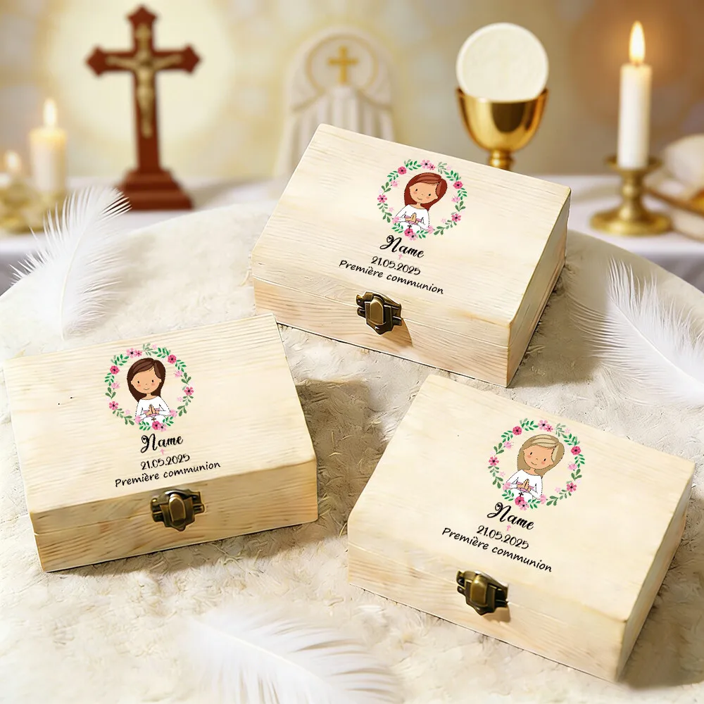 Caja de madera personalizada para primera comunión y bautizo - imagen 5