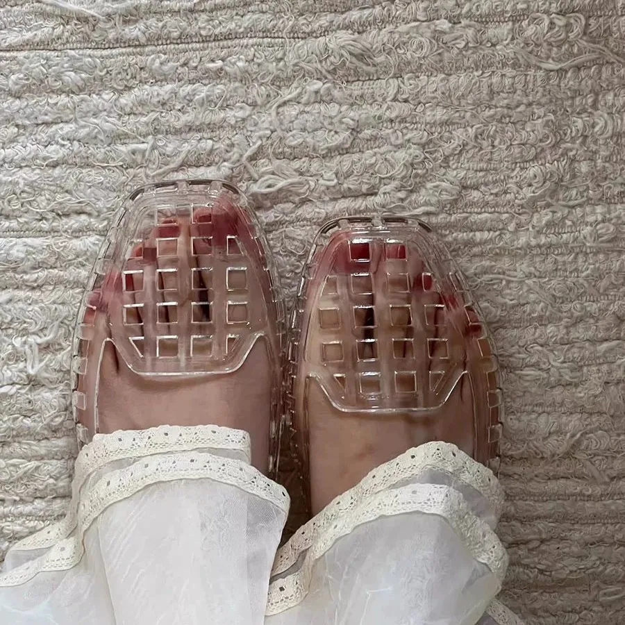 Sandalias planas de gelatina con punta cuadrada para niñas - imagen 3