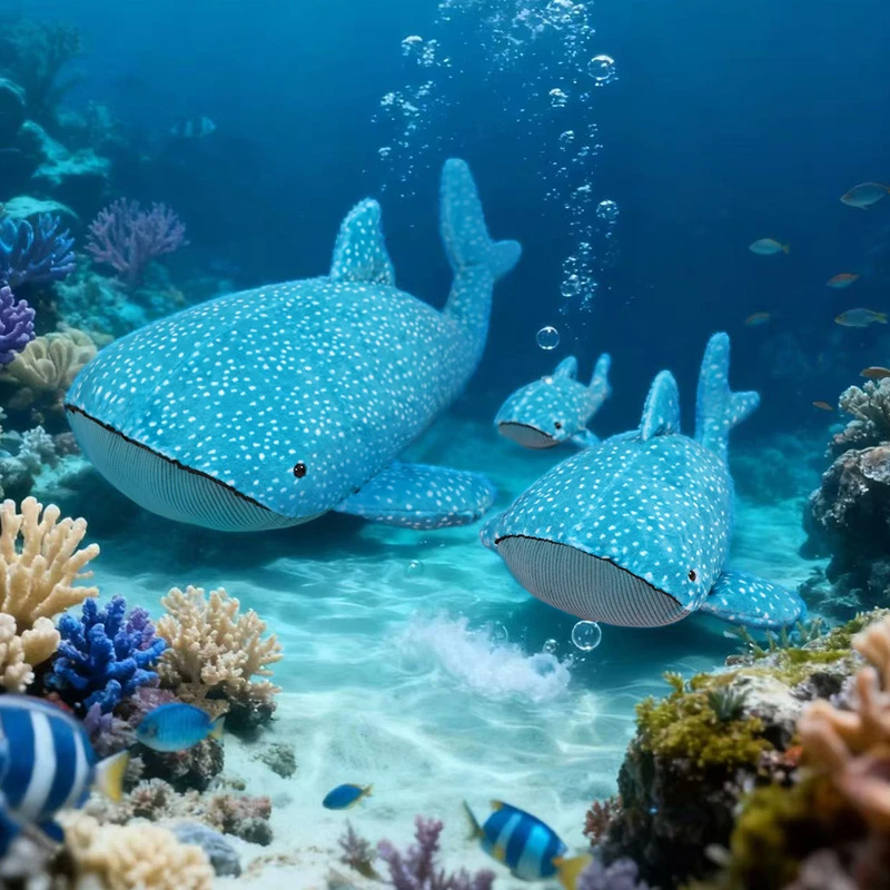 Peluche de ballena azul – Cojín decorativo infantil - imagen 3