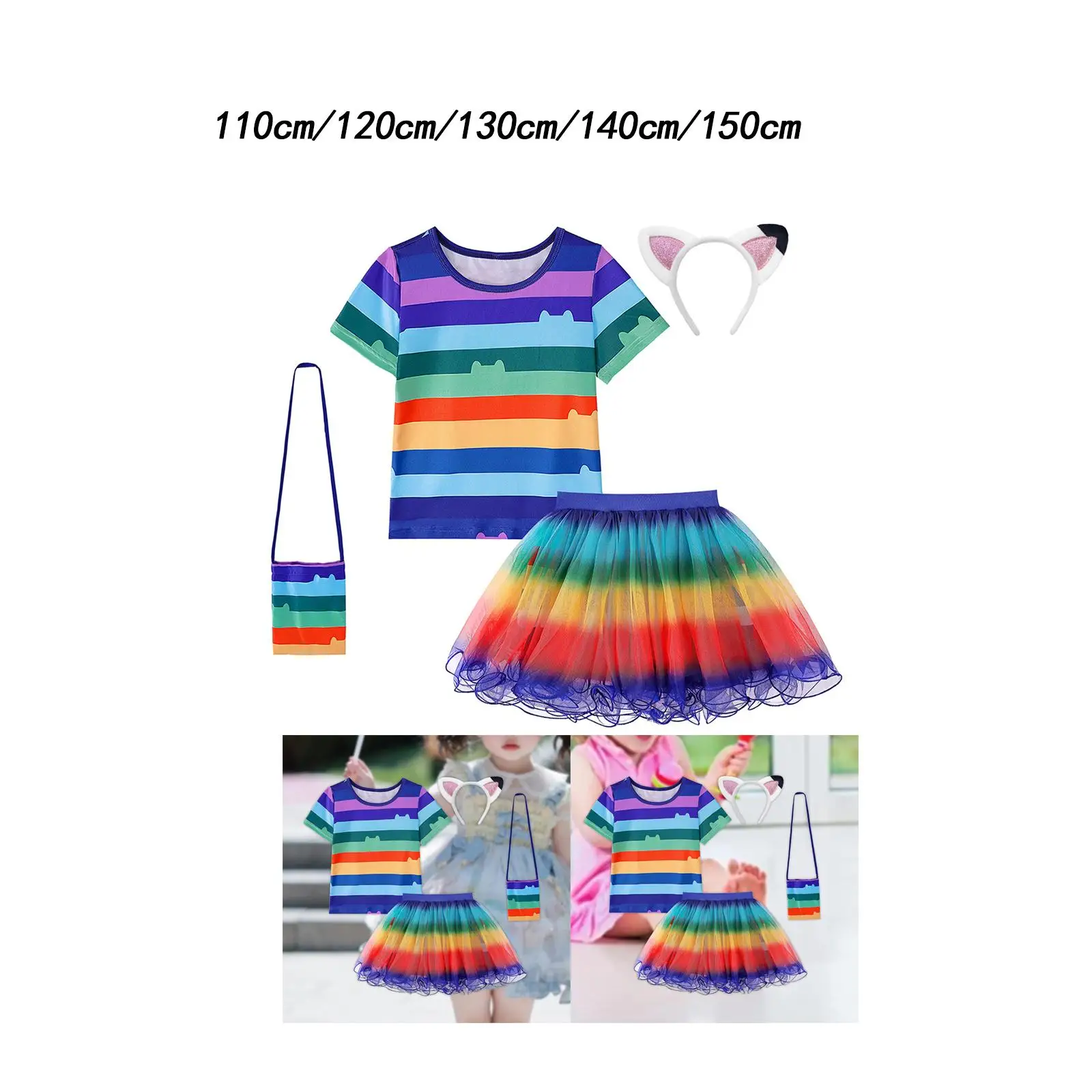 Doll Clothes and Accessories Doll Dress Set Crafts with Accessory Costume Decor Outfit Mesh Skirt Set for Presents Activities