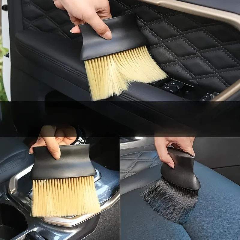1 cepillo compacto para limpieza Interior de coche, eliminador de polvo para ventilación de aire/espacio de asiento de cerdas suaves, elegante regalo de Navidad para hombres - imagen 2