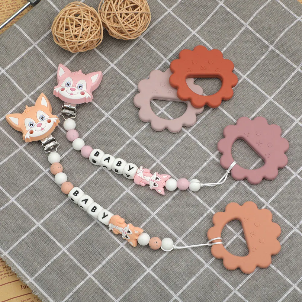 Mordedor de silicona para bebés de 0 a 12 juguetes de grado alimenticio, juguetes sensoriales de anillo de dentición para niños pequeños, accesorios de juguetes calmantes de León de dibujos animados de silicona, 1 ud. - imagen 3