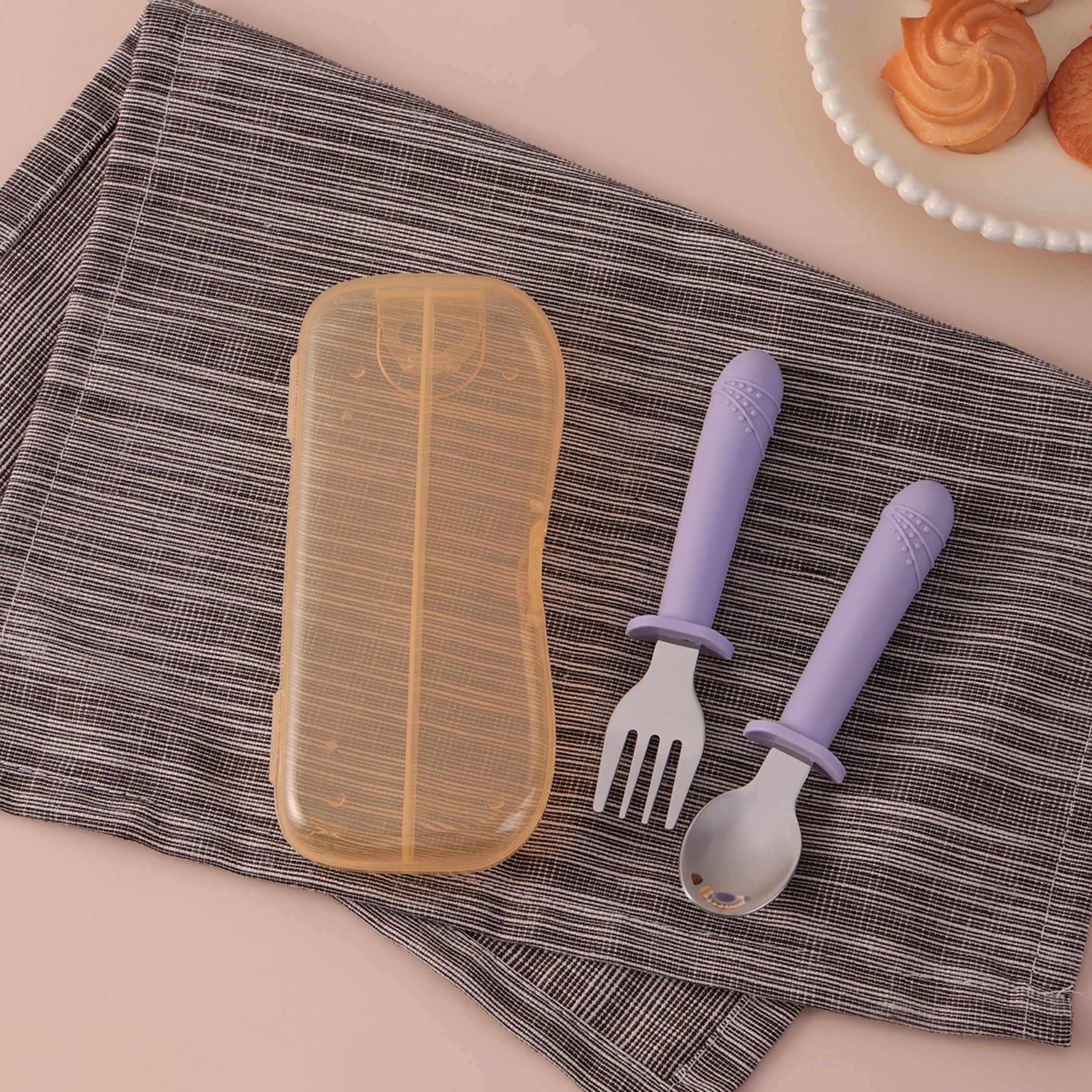 Cubiertos de silicona para bebé con cuchara y tenedor - imagen 5