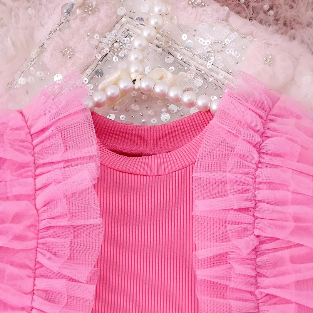Conjunto verano algodón con lazo para niña – Top y shorts - imagen 3