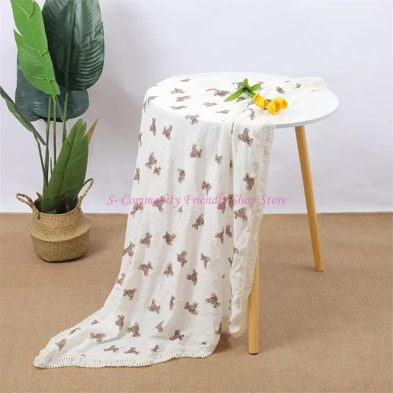 85AE Manta bebé suave algodón dos capas para baño y guardería - imagen 4