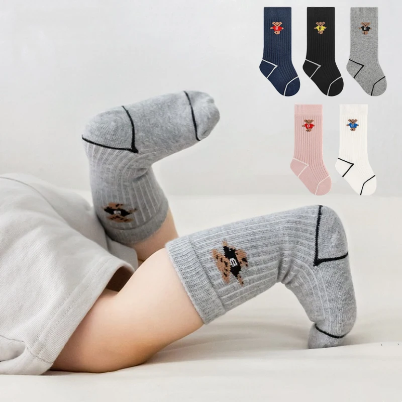 Calcetines de algodón para niños, calcetines deportivos bonitos de dibujos animados para primavera y otoño para estudiantes, calcetines de moda para niños y niñas de 0 a 5 años - imagen 2