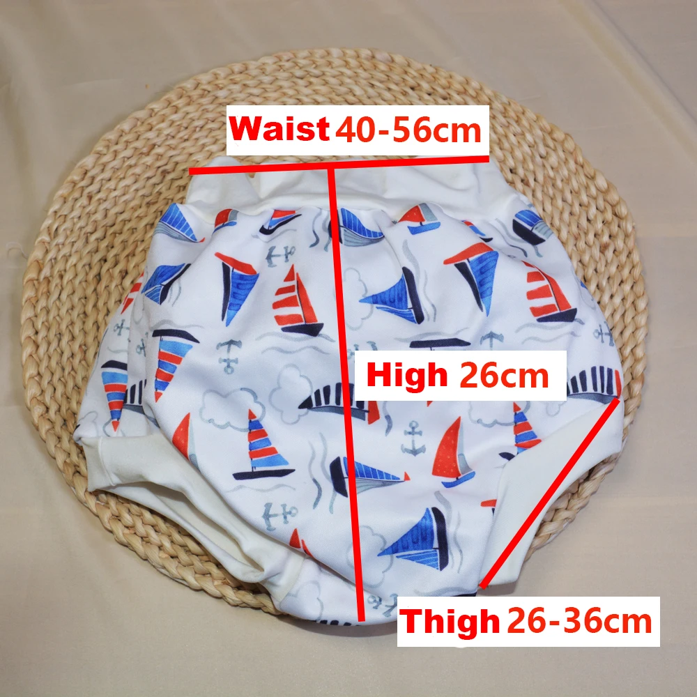 WizInfant XL pañales de natación para bebé de cintura alta con estampado de dibujos animados de terciopelo a prueba de fugas bañadores pantalones de entrenamiento reutilizables suaves - imagen 2
