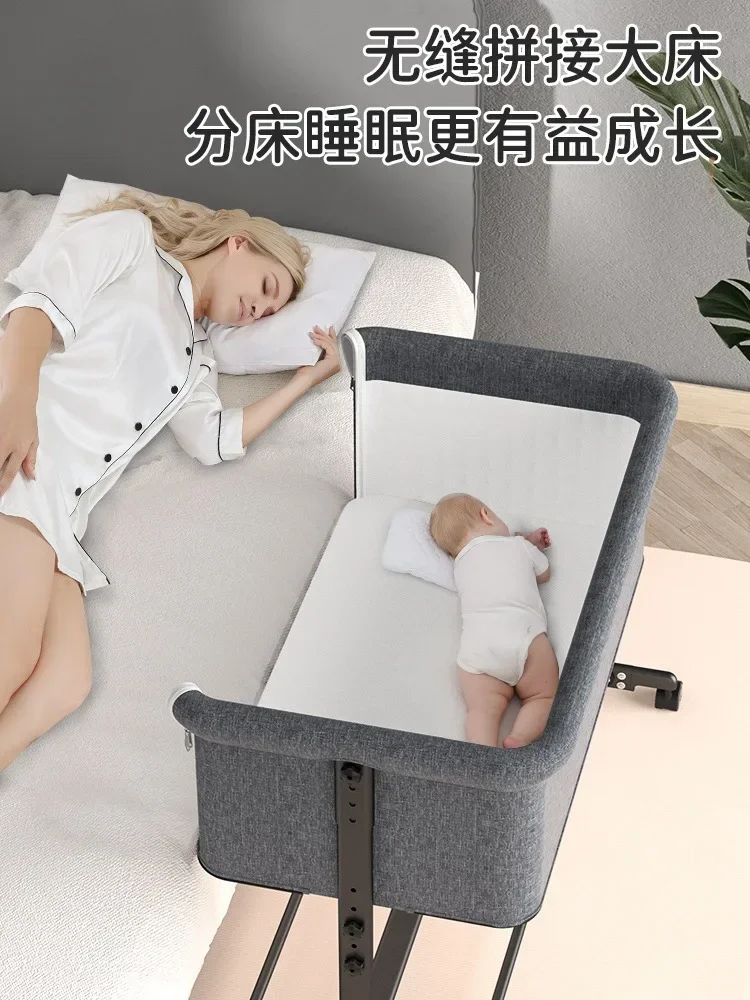 Cuna plegable portátil, cuna lateral, cama móvil para juegos de bebé, cama Bb, recién nacido, empalme Queen - imagen 3