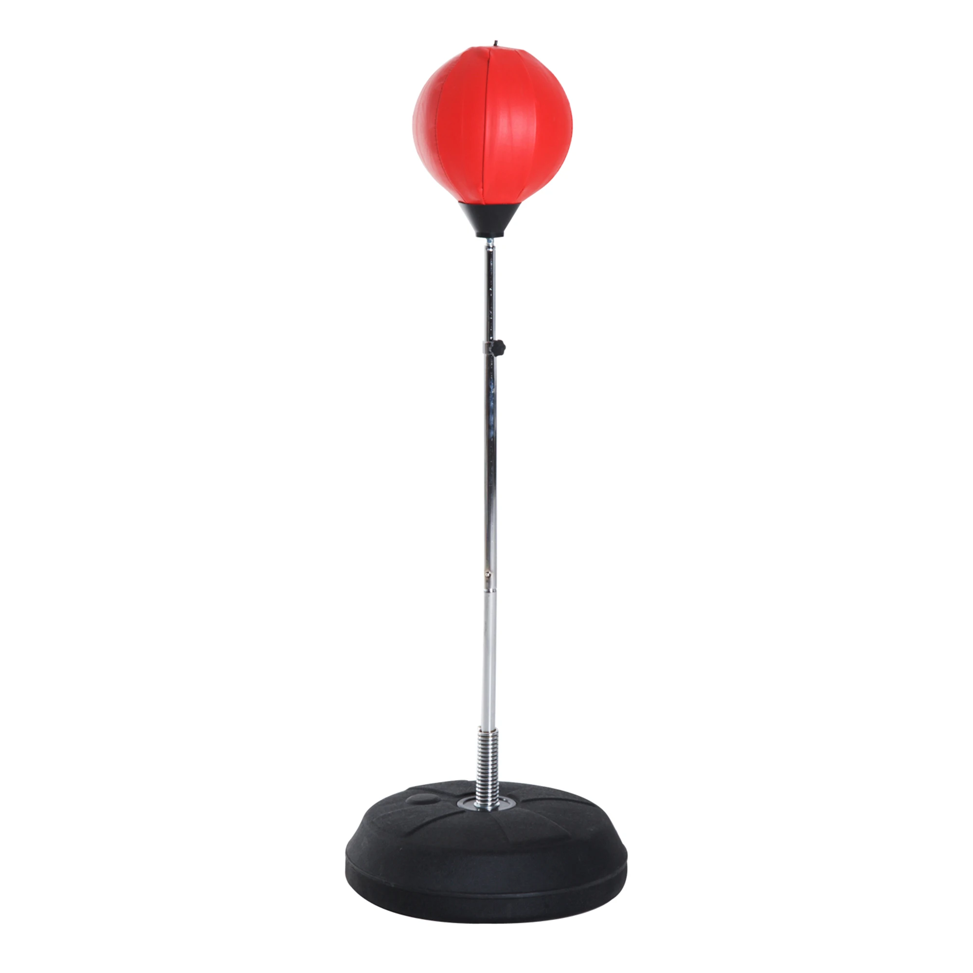 HOMCOM Saco de Boxeo de Pie Punching Ball con Altura Ajustable en 4 Niveles 126-144 cm Base Rellenable y Guantes de Boxeo para Adultos y Adolescentes Rojo y Negro