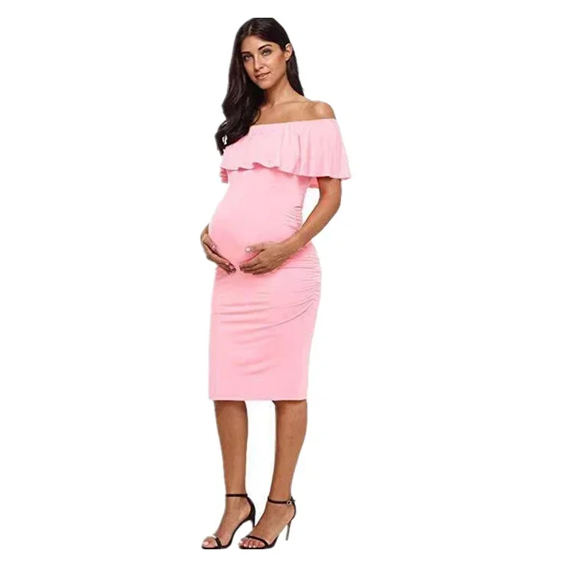 Vestido premamá de algodón con volantes para lactancia - imagen 5