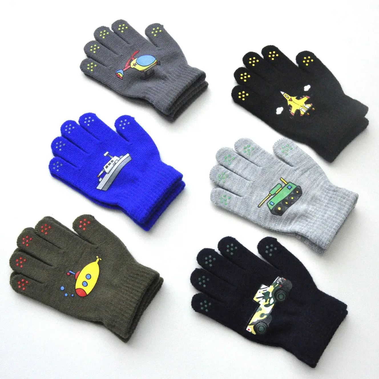 Cool Cars-guantes cálidos tejidos para niños, para bebés de 5 a 12 años, manoplas con dedos completos para invierno, guantes para ciclismo y esquí al aire libre - imagen 3
