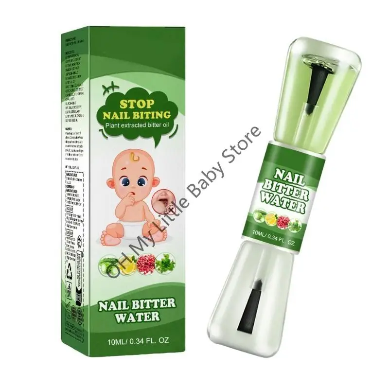 M76C Líquido amargo Natural Bitter Nails para niños, capacidad 10ml, previene morderse las uñas y protege las uñas con doble