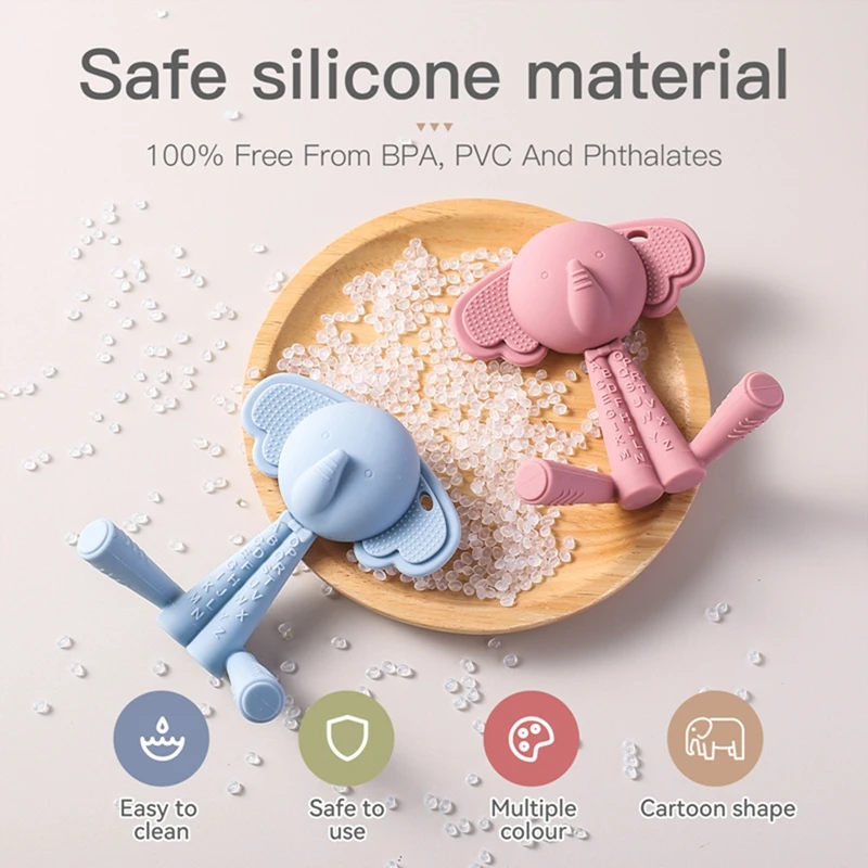 Mordedor de silicona sin BPA para bebé, juguete de dentición de oso de dibujos animados, palo Molar de mano para cuidado Dental de encías, producto para bebé - imagen 2