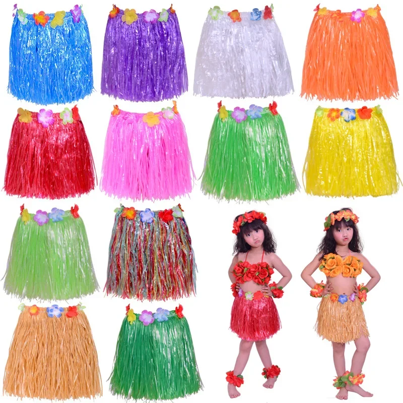 Conjunto de falda de hierba hawaiana de 50 Uds., accesorios de falda de hierba para fiesta y Festival al aire libre de verano, atmósfera de fiesta, pulsera divertida, decoración para vacaciones - imagen 3