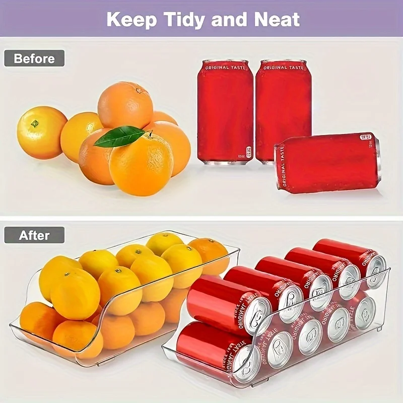 Organizador apilable para nevera – caja de agua, snacks y latas