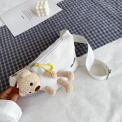 Riñonera de lona infantil – Estampado oso cruzado