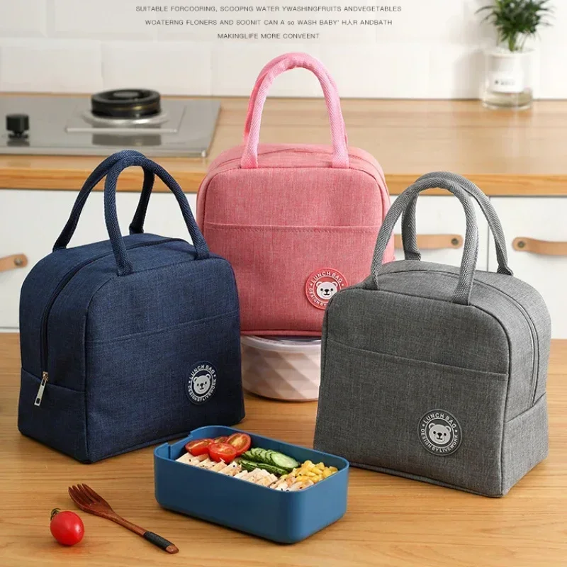 Bolsa de almacenamiento de alimentos para niños, bolsa refrigerada de gran capacidad, impermeable, Oxford, portátil, con cremallera, bolsa de almuerzo aislada - imagen 2