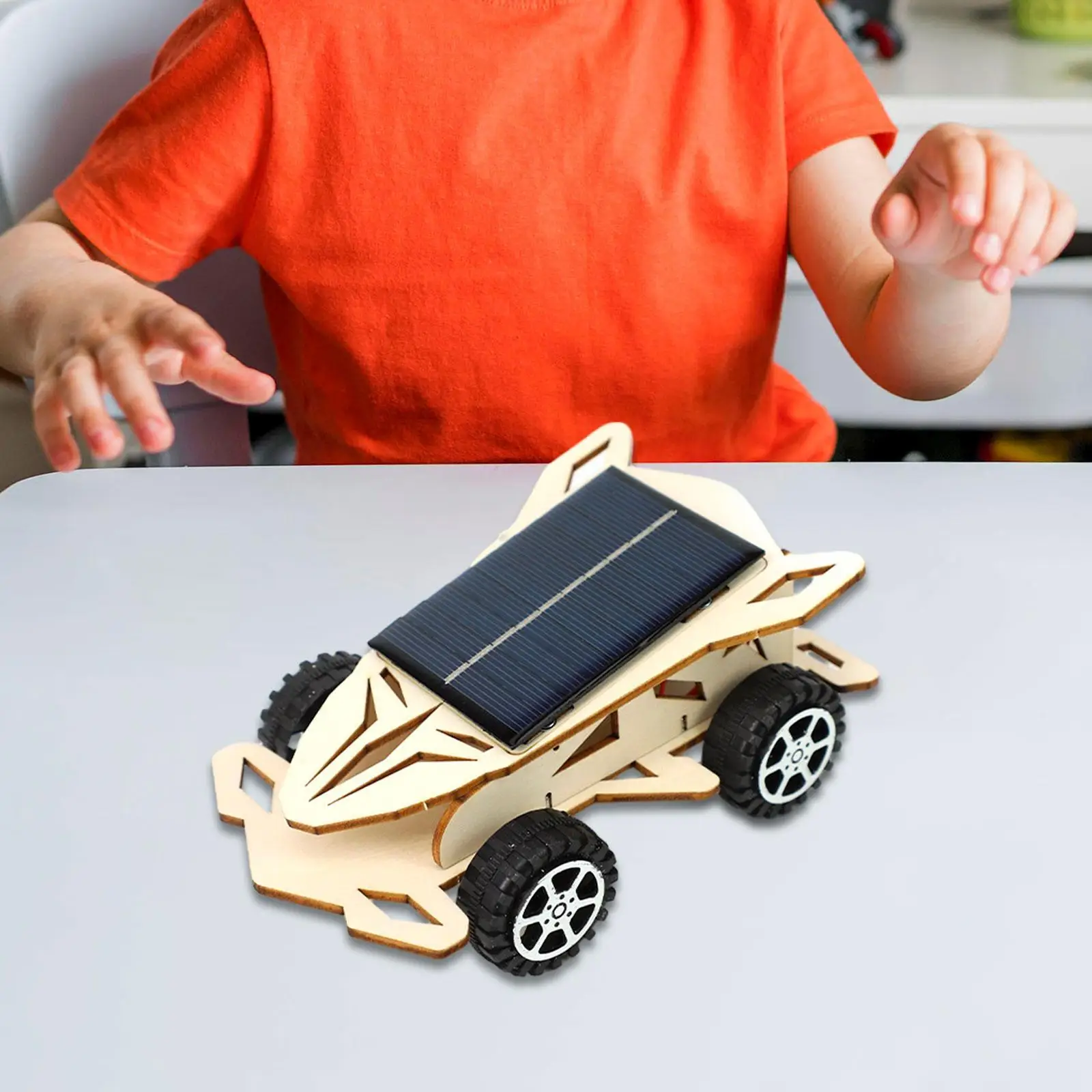 Coche de carreras Solar, juguete, experimento físico, enseñanza en el aula, ensamblaje, rompecabezas 3D - imagen 4