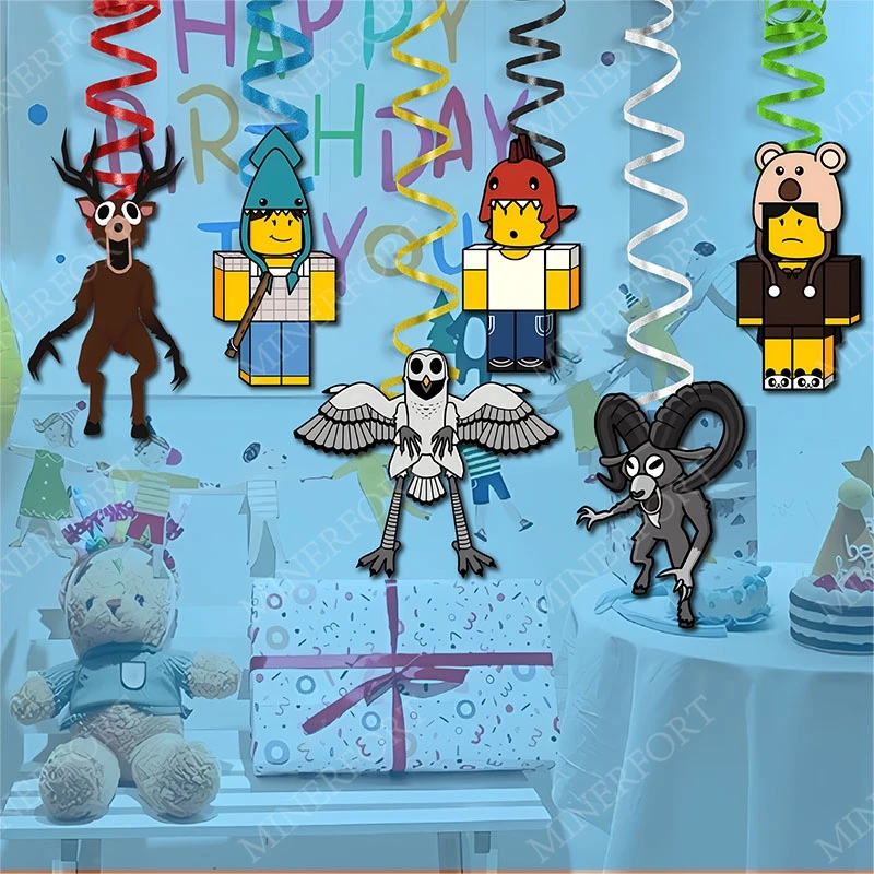 ROBLOX 99 noches en el bosque Personaje temático en espiral Conjunto de arreglo de pastel para criar ciervos Artículos decorativos para fiesta de Halloween - imagen 5