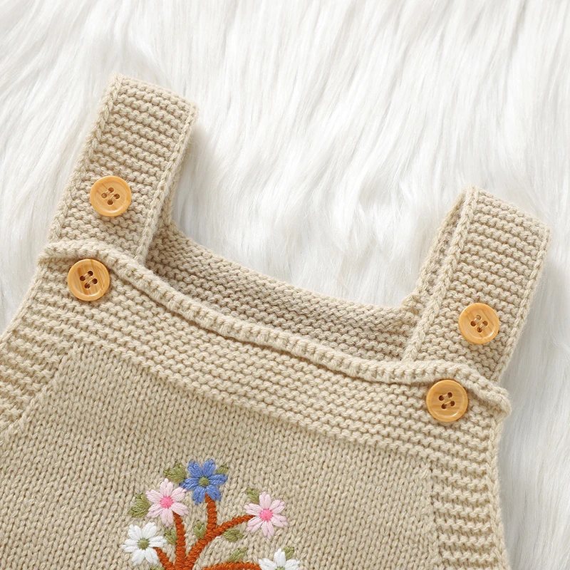 Body bordado floral de algodón para bebé recién nacido - imagen 5
